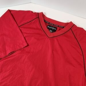 Footjoy Mens L Short Sleeve Windbreaker Hot Jacket Windshirt Golf Red Black